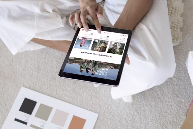 Tendances du moments du site de Boutique Caliente affiché sur Tablette